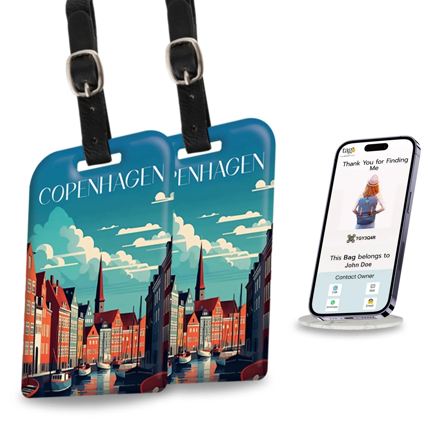 Smart Bag Security Tag - Copenhagen [Pack 2]