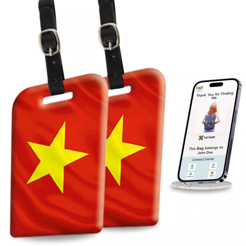 Smart Bag Security Tag -  Vietnam Flag [Pack 2]